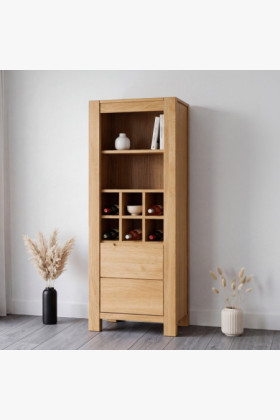 Tölgy borállvány Napoleon kollekció, 150x60x40 cm, 6 palacktartóval